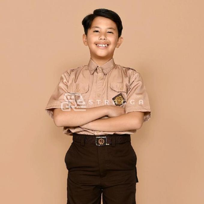 BEST SELLER / PREMIUM Stragga Uniform Baju Pramuka Lengan Pendek Seragam Sekolah SD SMP SMA Ukuran S