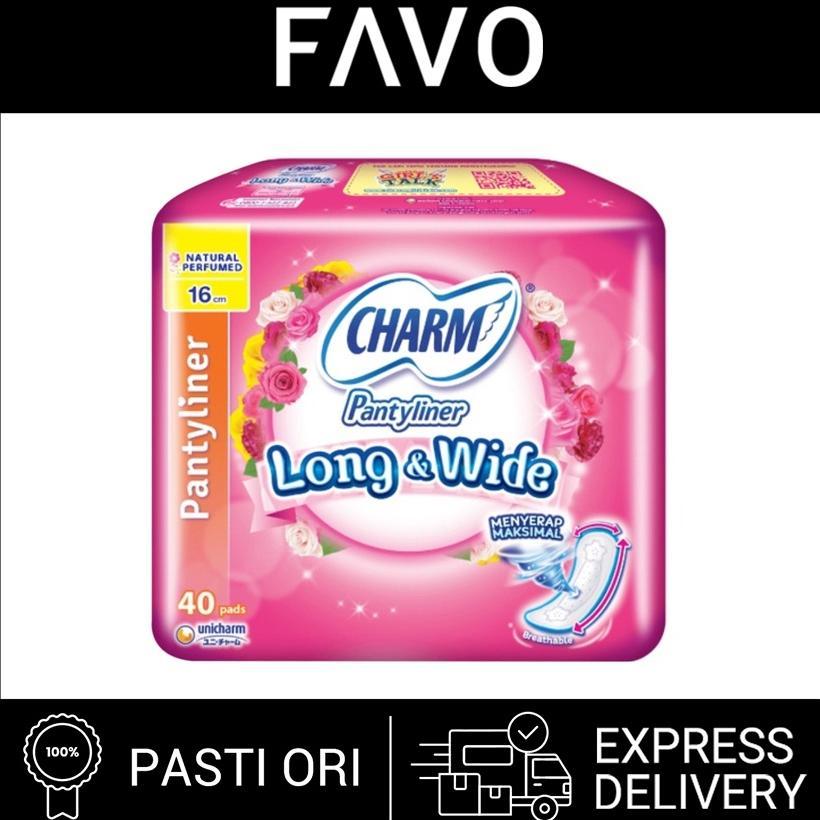 Pembalut Charm Pantyliner Long & Wide Absorbent Fit Parfume - 40 Pads Womart