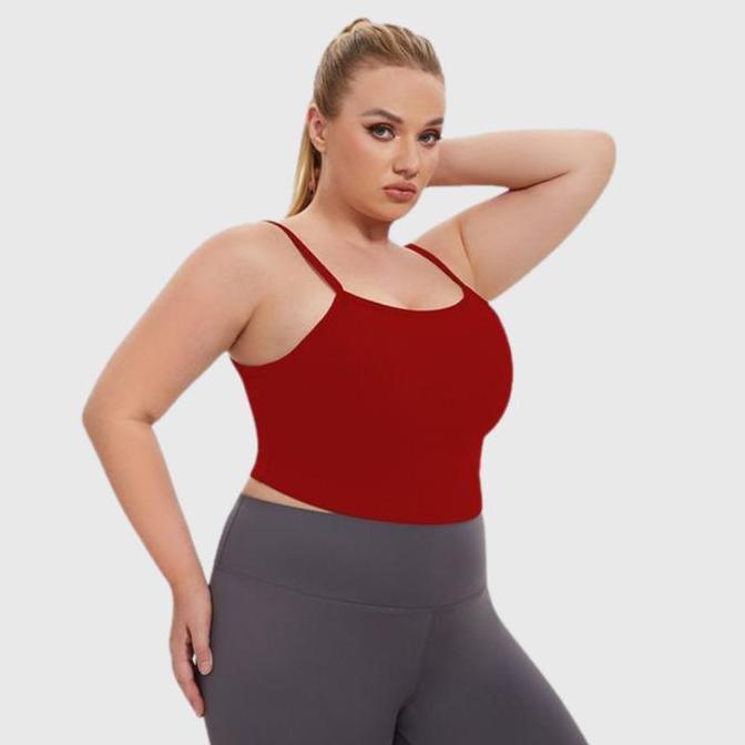 Promo Lacensport - Pearla Sport Crop Tanktop Big Size Jumbo Kaos Singlet Baju Olahraga Wanita Atasan