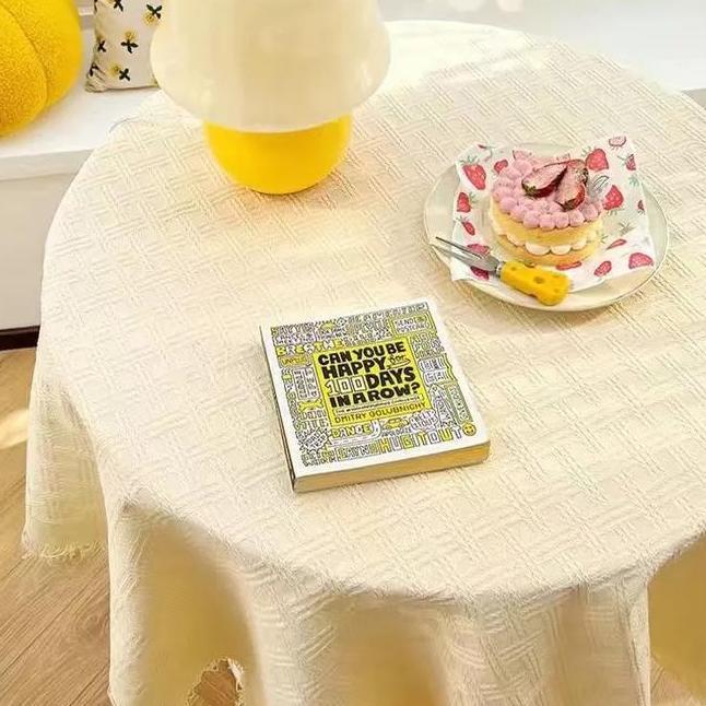 Codtaplak Meja Nordic Benang Katun Taplak Meja Kelas Atas Taplak Meja Kopi Rumbai Taplak Meja Tahan 