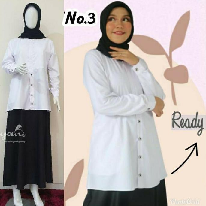 Gamis Hitam Putih Wanita Kerja Formal by RIYANI