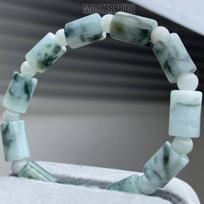 GELANG BATU GIOK ASLI BURMA TIPE A FEI CUI KRISTAL NATURAl BERGARANSI