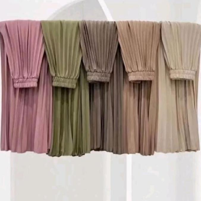 Bergaransi Rok Plisket Premium Tebal Polos Panjang Bawahan Wanita