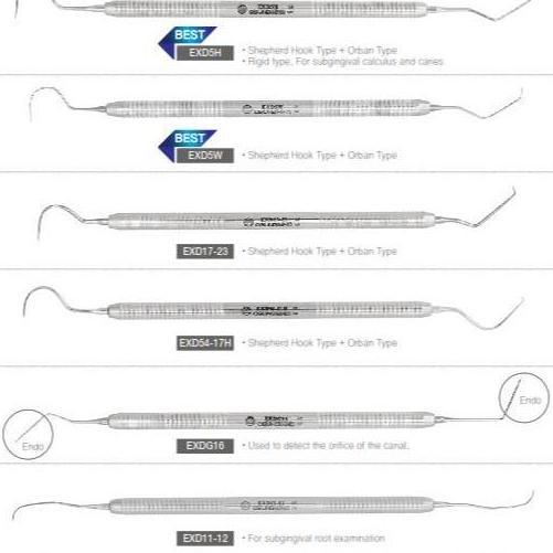 Osung Dental Sonde Explorer Metal Handle Double Ended Original