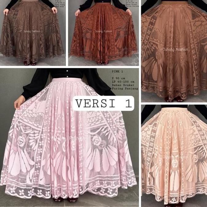 Grosir Queen - Rok Brukat Lace Panjang Premium Import