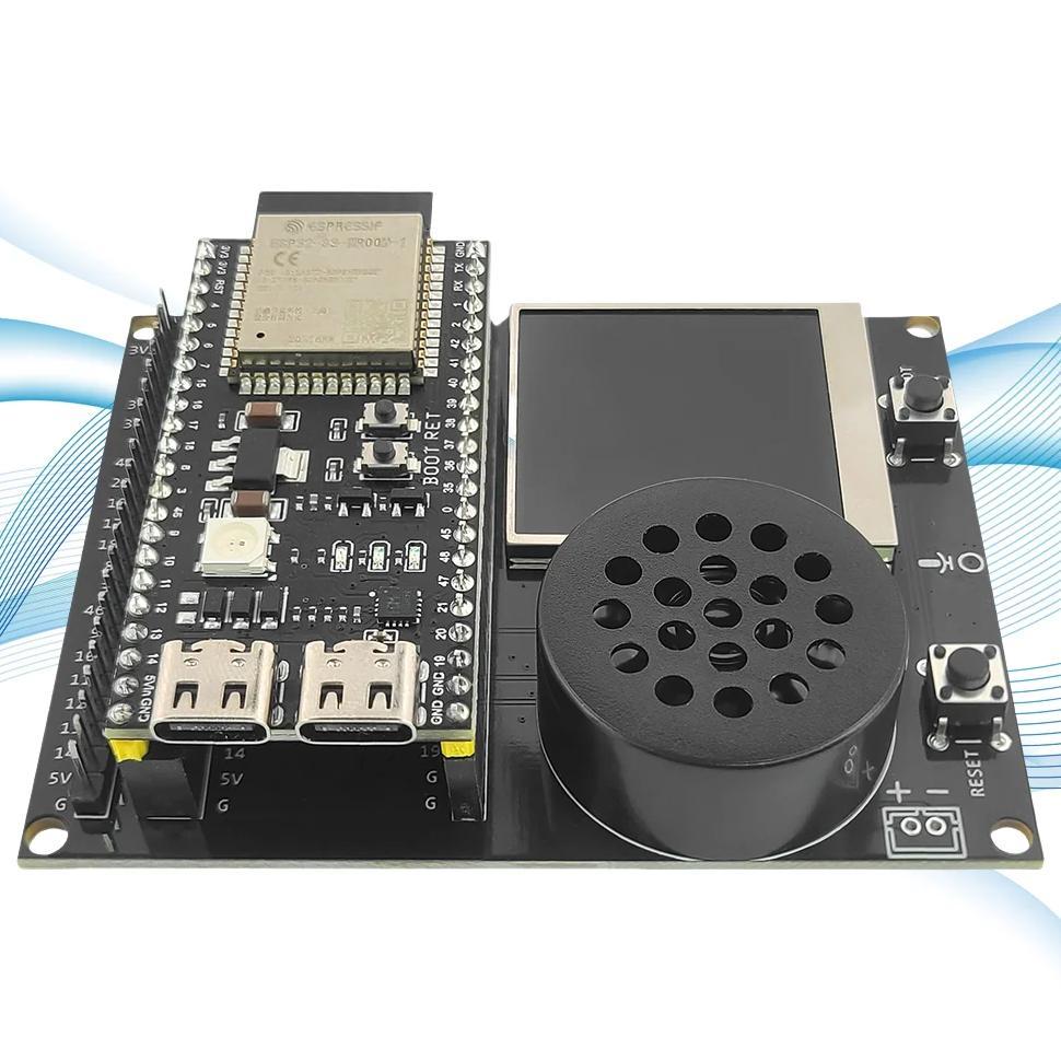 ESP32 S3 N16R8 Development Board with 1.54 Inch TFT Display Speaker Expansion Adapter Kit for DIY AI