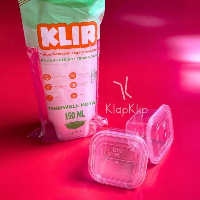 Thebest- 1pack 25set Thinwall Square 150ml KLIR Kotak 150 ml KLIR - Kotak Puding Kecil ukuran 150ml 