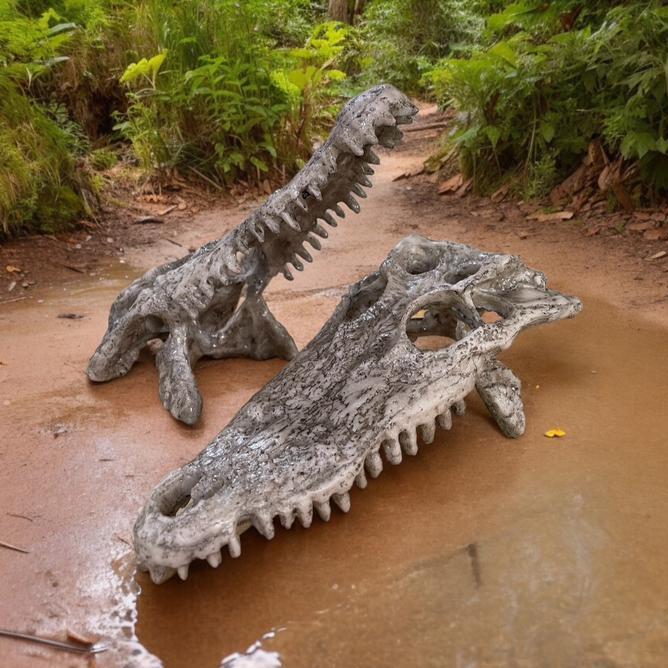 Tengkorak Buaya Hiding Cave Hiasan Aquarium Allator Skull Tempat Sembunyi