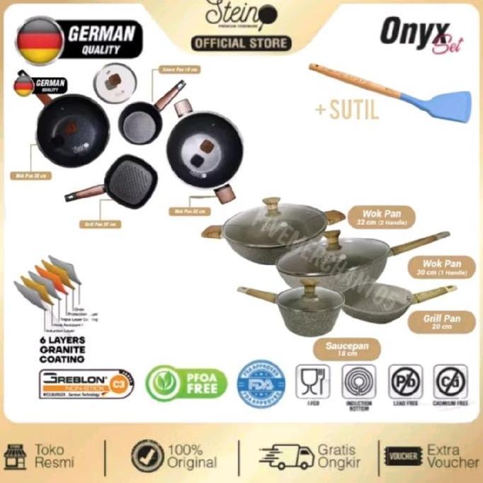 Terpopuler- Stein Cookware Paket Onyx Granite Series