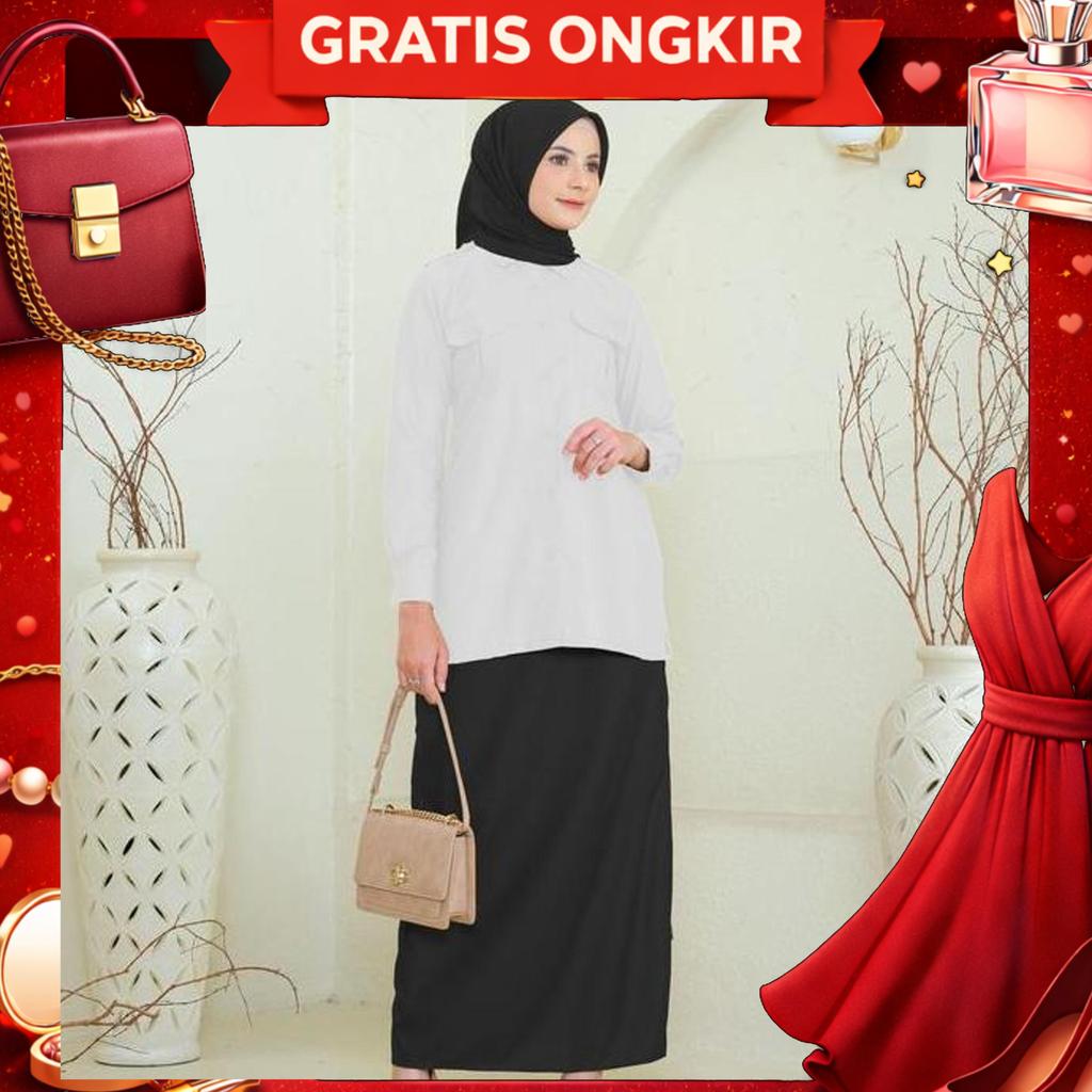 Setelan Seragam Guru Pns Pdh Kombinasi Hitam Putih Bahan Toyobo Premium Fathia Series Katun Setelan 