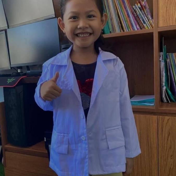 Terpopuler- Jas Dokter Anak Laki Laki & Perempuan / Baju Dokter Anak / Costum Profesi Dokter Anak