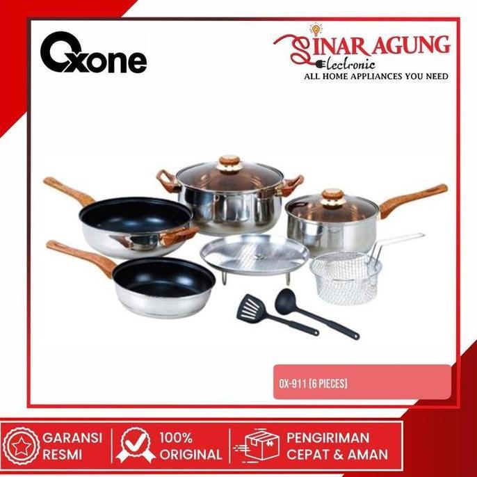 Terpopuler- Oxone Ox911 / Ox-911 Panci Set Oxone Stainless 6 Pcs-Garansi Resmi