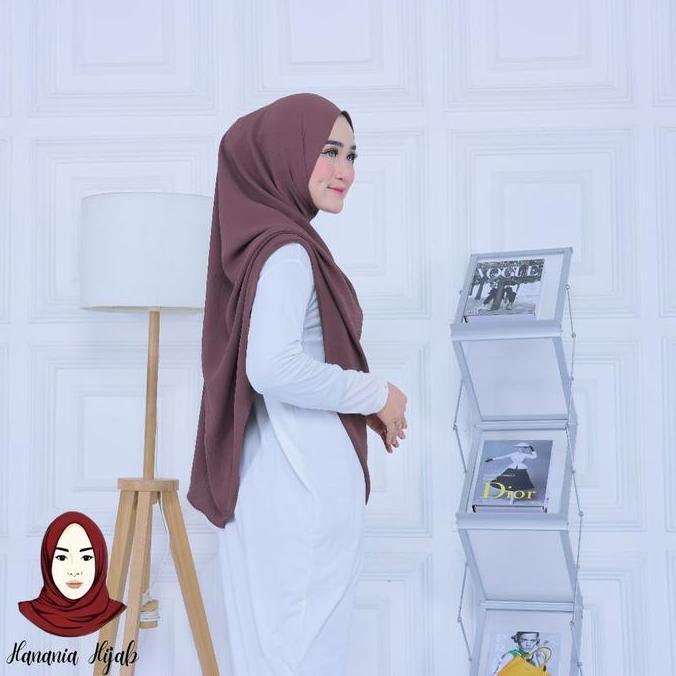 Terpopuler- Pashmina Oval Jumbo Crinkle Airflow Semi Syar'I Zunaira Pashmina Curve