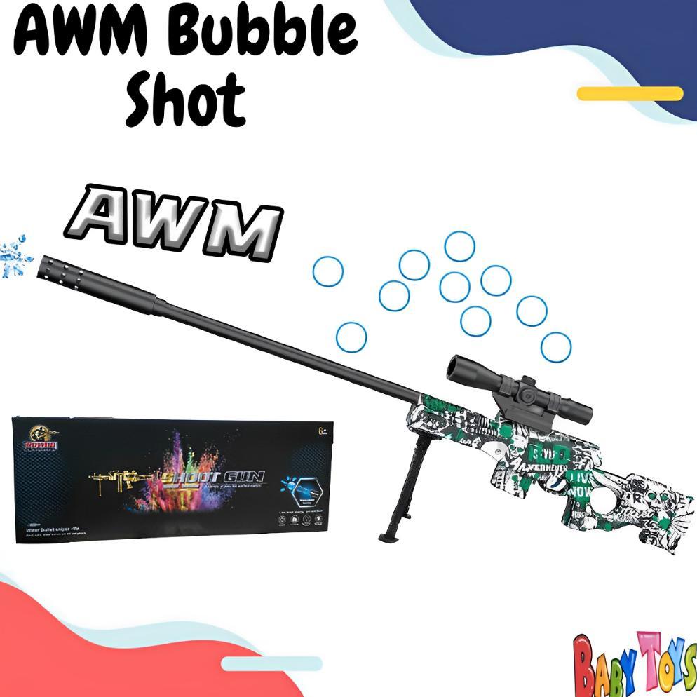 READY BabyToys Mainan AWM Gel Blaster Pistol Anak Mainan Sniper Soft Gun Bullet Tembak Tembakan Eduk