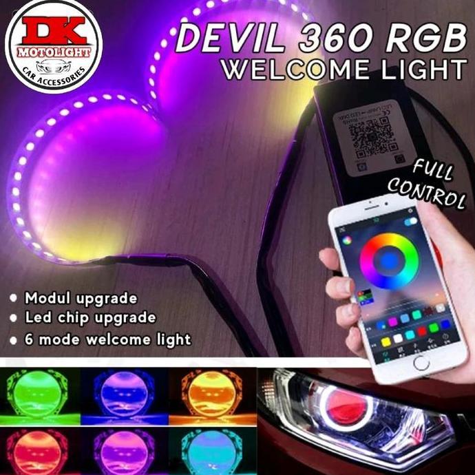 Lampu Demon Eyes Rgb Projector Biled Bisa Atur Via Aplikasi Demon Eyes Motor Mobil