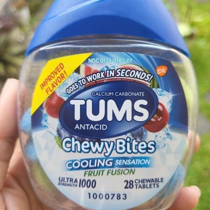 Tums Chewy Bites Cooling Sensation Fruit Fusion 28 Antasid Ultra Kuat 1000