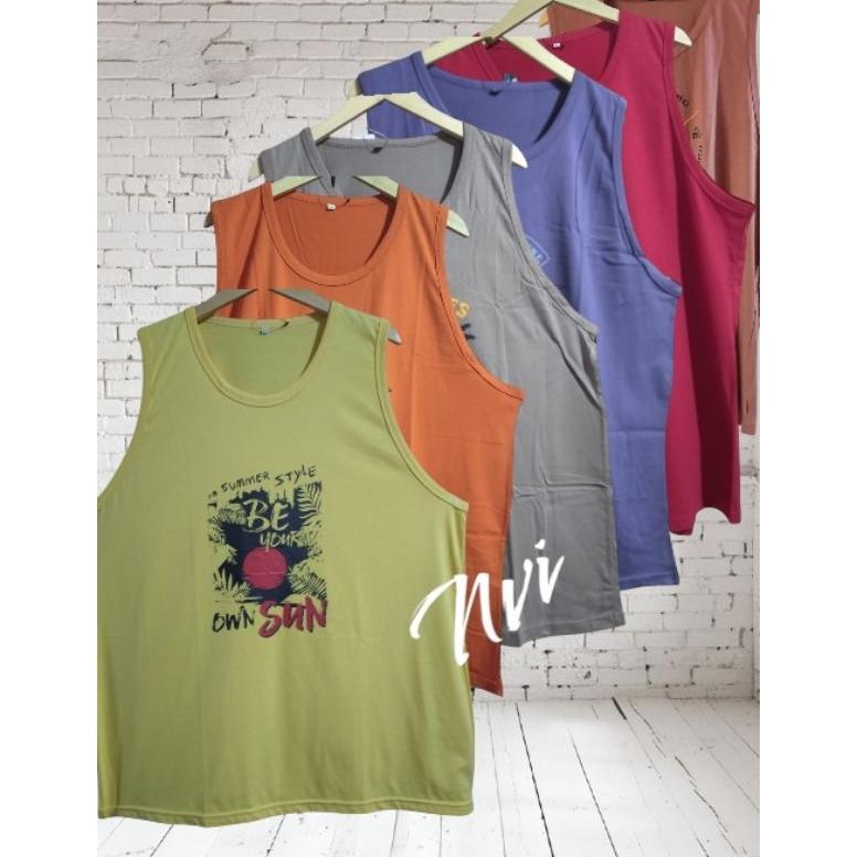 Kaos Singlet 6XL LekBong Gym Olahraga Pria Jumbo Oversize