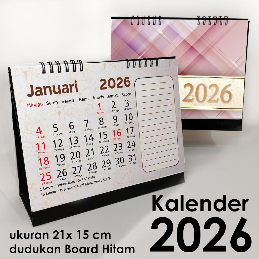 READY Kalender Meja 2026/ Kalender Duduk Polos Tulisan Besar