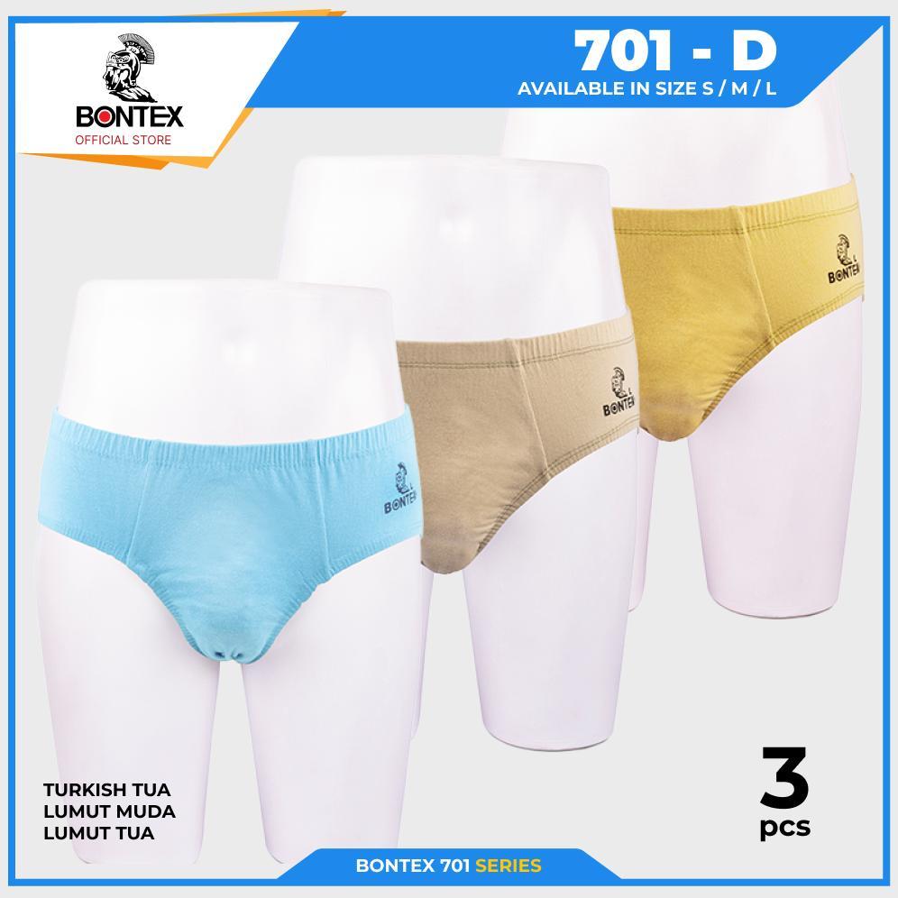 BONTEX 702 - Celana Dalam Pria - Isi 3pcs - Celana Dalam Model Segitiga - Bahan Katun
