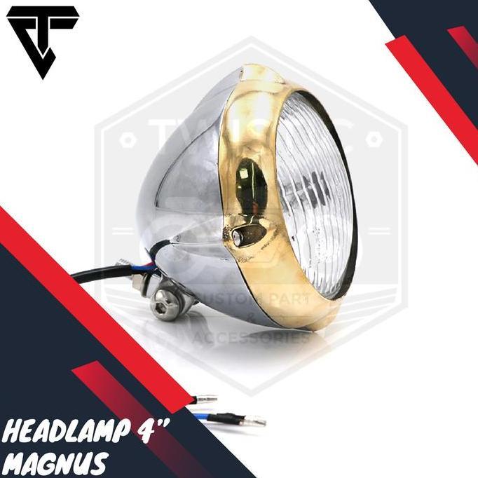 Headlamp Lampu Depan Magnus Motor Custom Universal Chopper Bobber