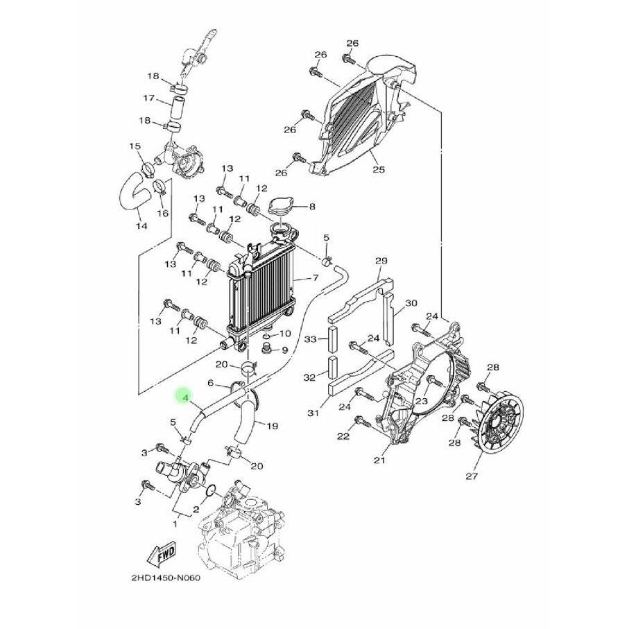 Selang Kecil Radiator Xeon Rc Gt Aerox 125 Ori 1Lb-E2463-00 Siap Kirim