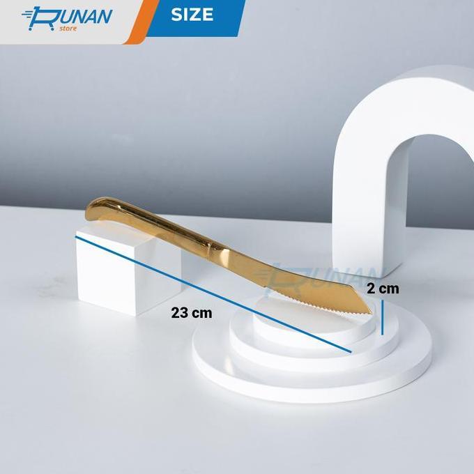 Lansungkirim- Pisau Steak Daging Emas Stainless Knife Steak Gold Hotel Cafe
