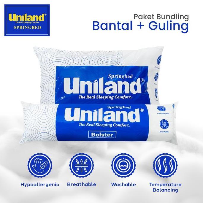 Lansungkirim- Bundling Uniland Bantal Dacron Silicon + Guling Dacron Silicon