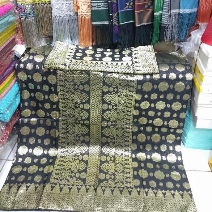 Sale Songket Mesin Palembang Motif Cantik Manis Warna Hitam