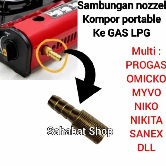 Kirimlangsung- Sambungan/Nozel/Nepel/Konektor Kompor Portable/Portabel Ke Gas Elpiji