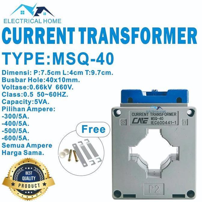 Listrikk- Current Transformer Ct Msq-40 Ct-300/5A-400/5-500/5A -600/5A