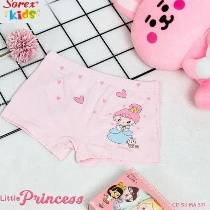 DF56 >> 4 PCS Sorex Kids celana dalam anak cewek model kotak katun premium halus dan lembut anak usi