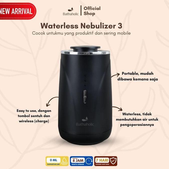 Bathaholic Nebulizer 3 Waterless Diffuser Aromatherapy Portable Untuk Mobil & Rumah - 10mL