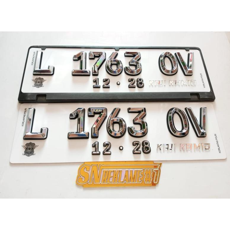 Plat nomor timbul pyramid, plat nomor timbul murah, plat nomor chrome timbul bahan import, plat nomo