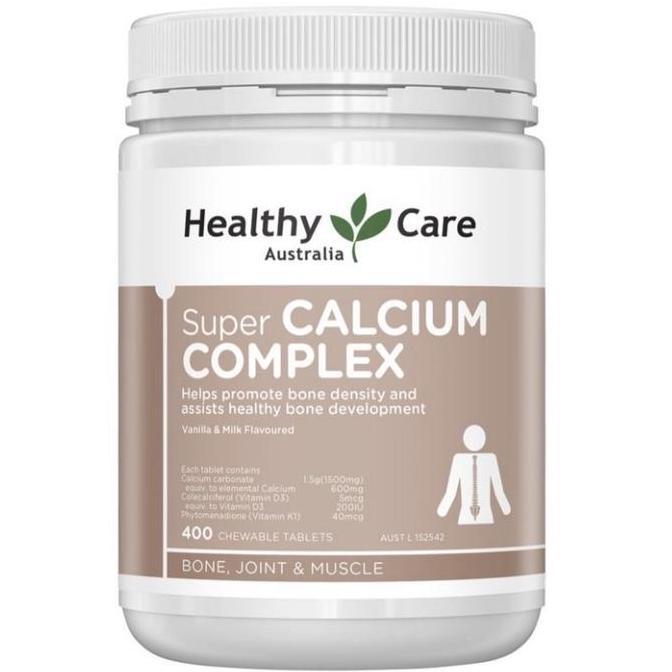 Healthy Care Super Calcium Complex + Vitamin D isi 400 chewable tablet