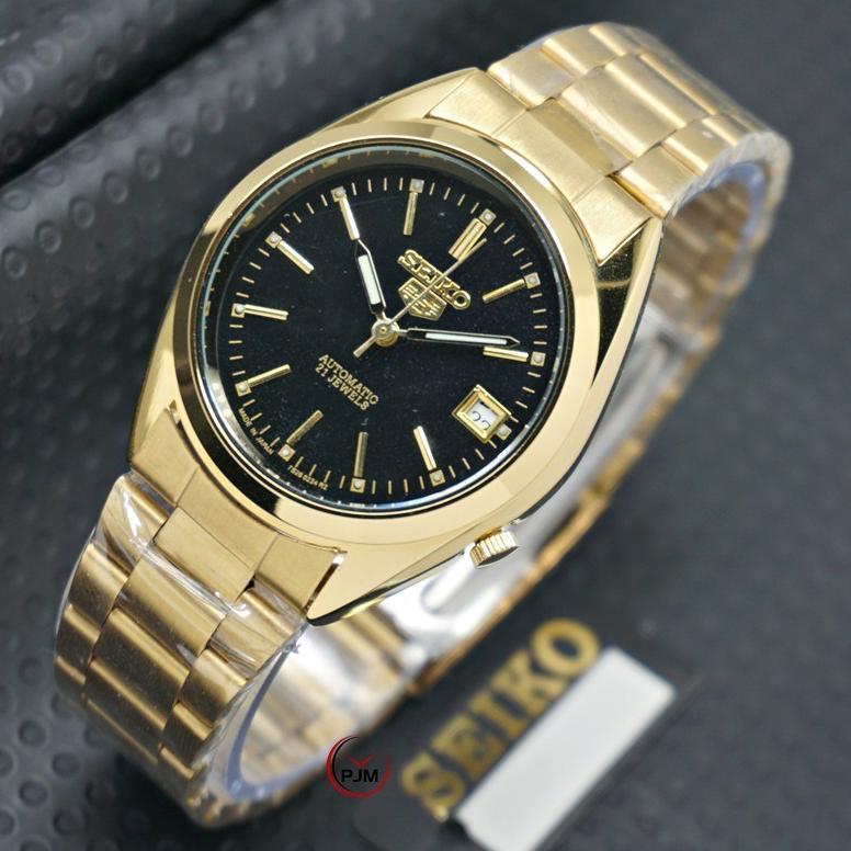 Thebest- Jam Tangan SEIKO 5 Automatic | Otomatis | 21 jewels Pria & Wanita Rantai Gold Silver Tangga