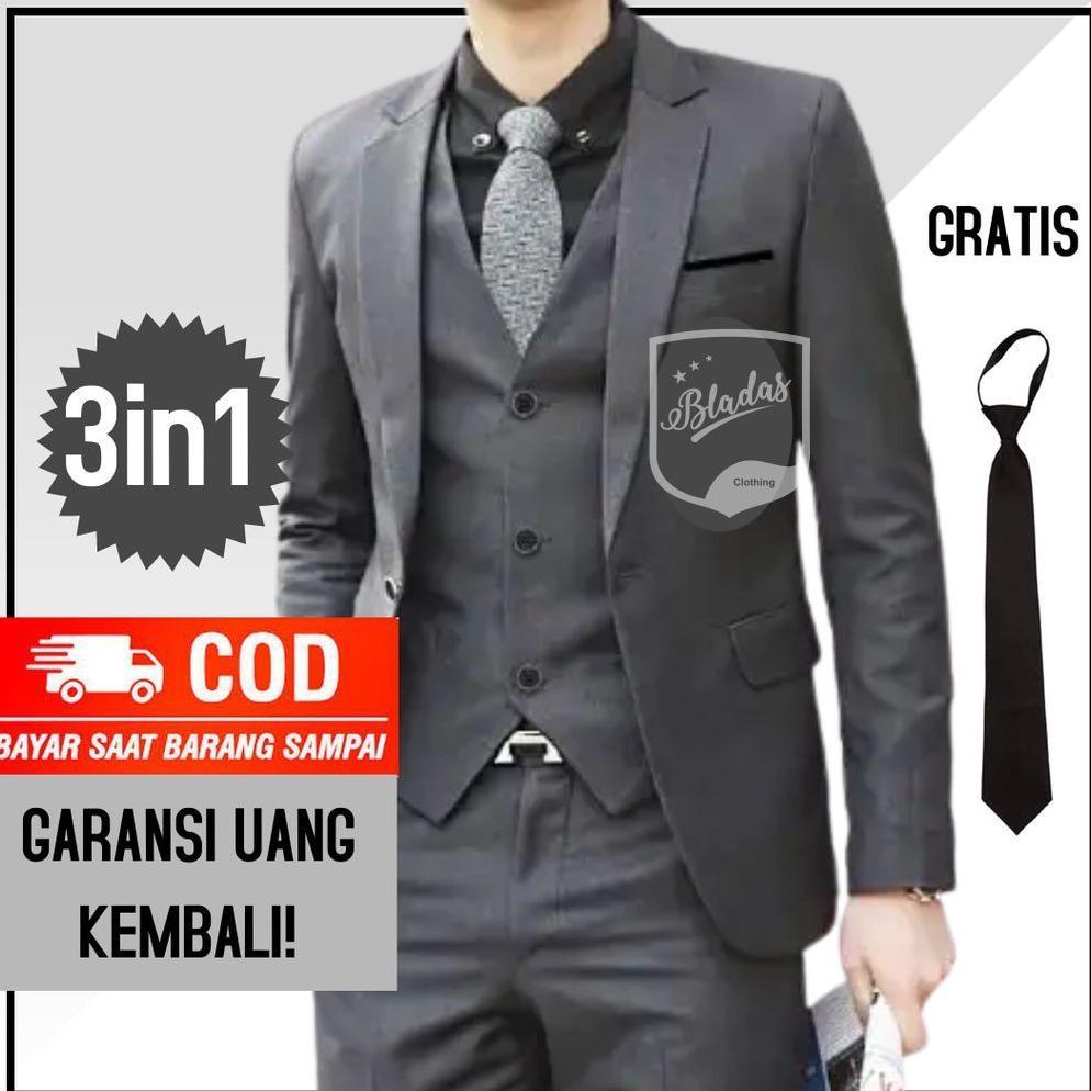 PREMIUM SETELAN JAS PRIA PREMIUM - JAS PRIA - JAS FORMAL - JAS FORMAL PRIA SETELAN- JAS PRIA HITAM