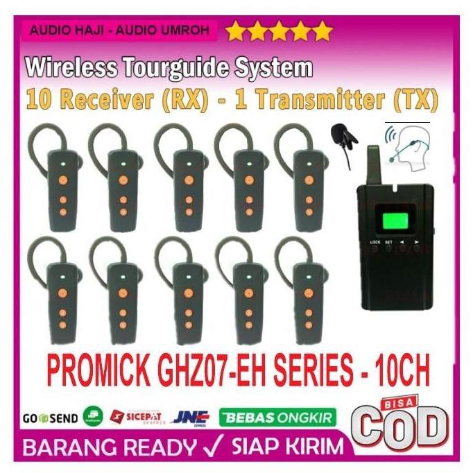 Earpiece 10CH Wireless Tour Guide and Interpreter System PROMICK GHZ07