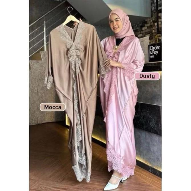 Kaftan polos satin velvet premium Wanita- Kaftan pesta, kondangan