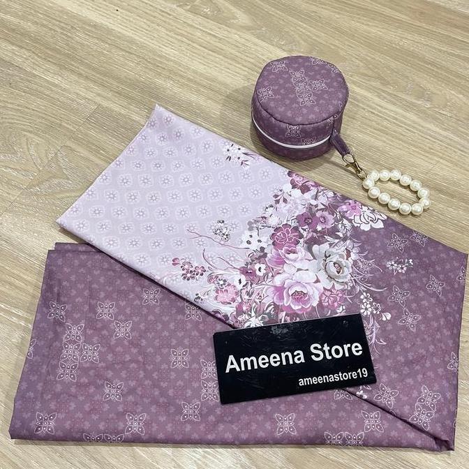 Ameena Mutiara - Mukena Dewasa Travel Mini Parasute Korea Tas Bulat Mutiara LaserCut