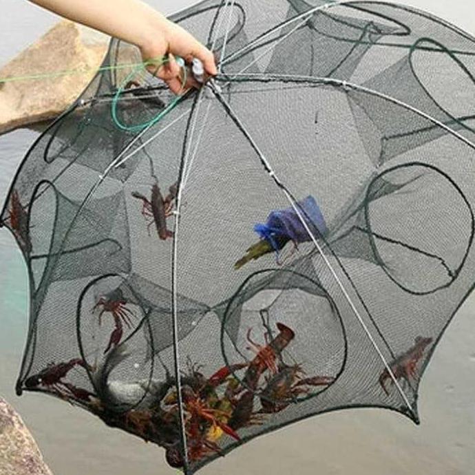 Bst Ready Cod Alat Jala Jaring Bubu Perangkap Penangkap Ikan Kepiting Udang Model Payung Bulat Hexag