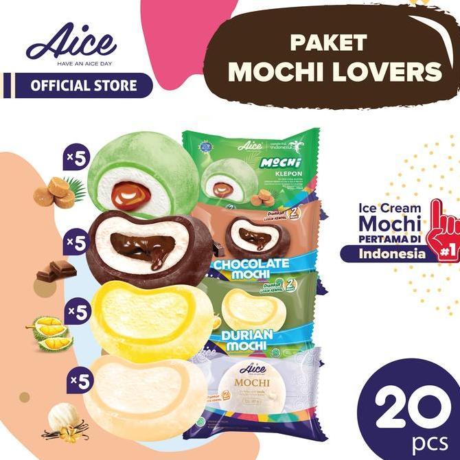 Aice Ice Cream Paket Mochi Lovers Es Krim Eskrim 20pcs