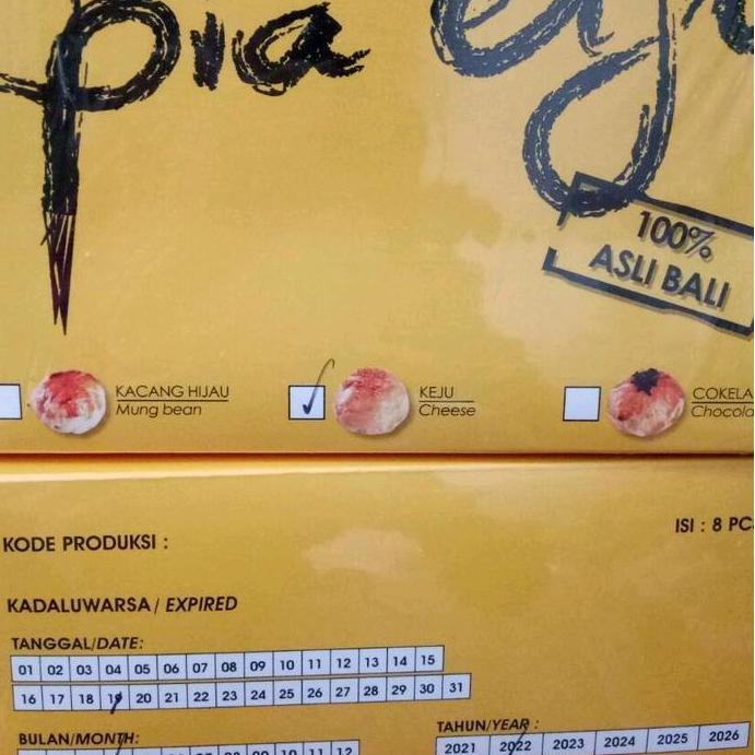 PIA EIJI ASLI BALI ISI 8 PCS COKLAT KEJU MIX OLEH OLEH KUE PIE