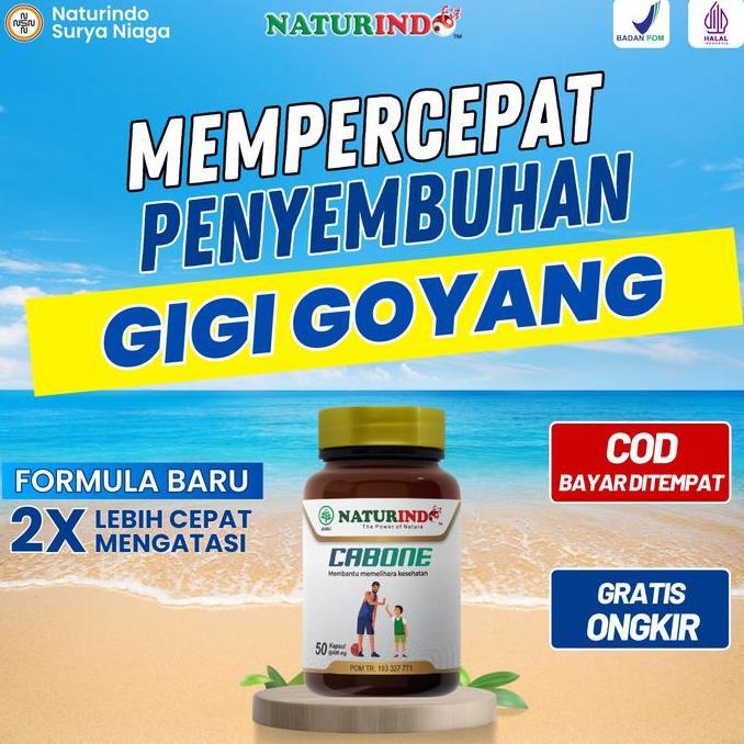 Naturindo Cabone Obat Herbal Gigi Goyang Isi 50 Kapsul Organik