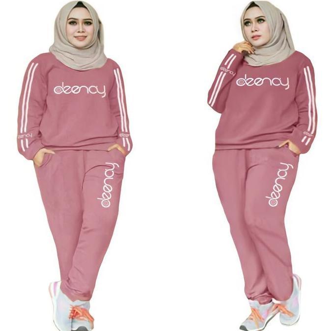 PIK - Setelan Olahraga Wanita Hijab Marimar Olivia M L XL  XXL 3XL Training Baju Celana Kaos Muslim 