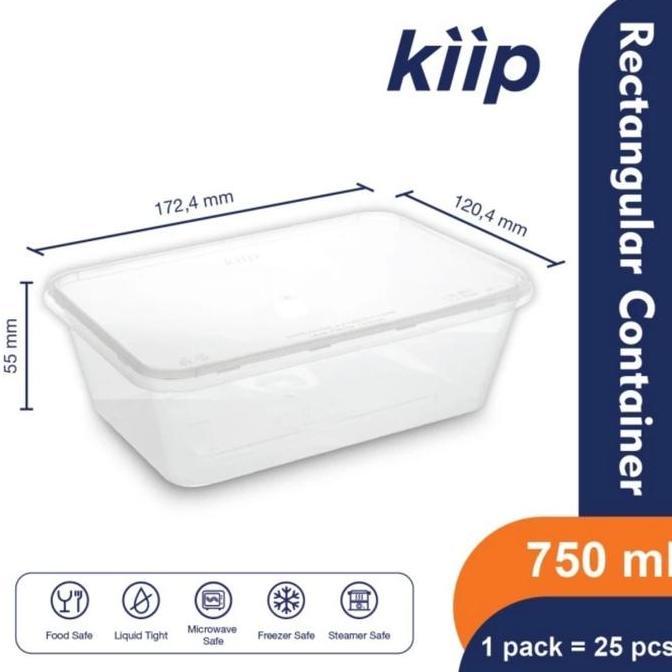 Starsix- Kiip Thinwall Rectangle Food Container 750Ml / Kotak Makan Plastik