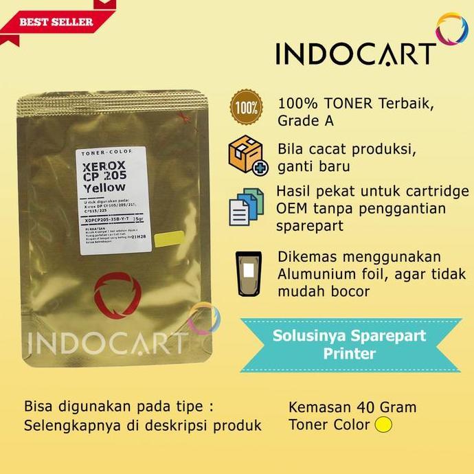 Terpopuler- Serbuk Toner Warna Jepang-Xerox Docuprint Cp115 Cp116 Cp225 Cm115 Cm225-40Gr