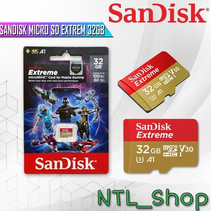 BEBAS ONGKIR - SANDISK MICRO SD EXTREM 32GB Sandisk Micro SD Extreme 32GB