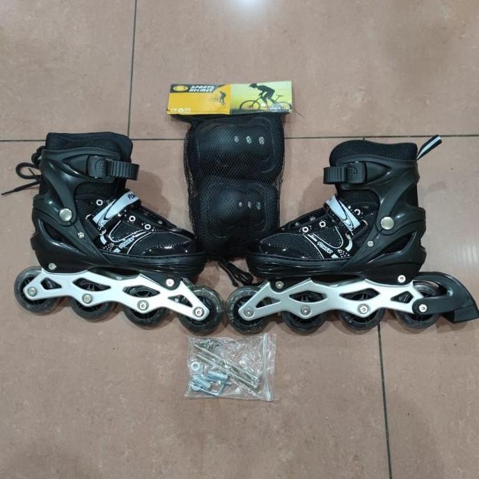 Sepatu Roda Inline Skate 2in1 Inline/Bajaj + Deker Safety Outdoor Kaki