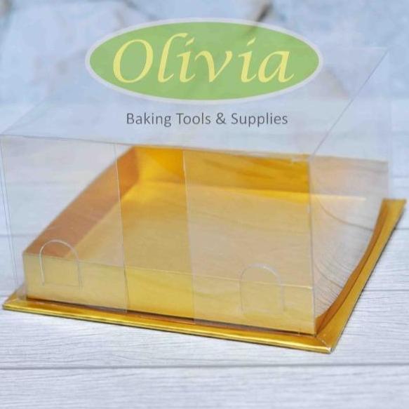 Starsix- Box Mika Kue/Box Mika Makanan/Kemasan Mika Bening/Marble 20X20X10Cm