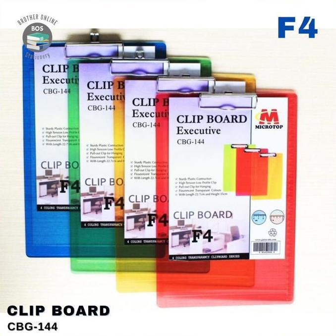 Organix- Bos Clipboard Warna Bening / Papan Jalan / Papan Ujian/ Alas Kertas Plastik